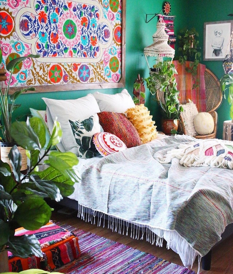 Bohemian Style Beds and Natural in The Bedroom